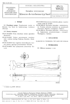 Narzędzia weterynaryjne - Kleszcze do trzebienia typ Sand BN-72/5933-02