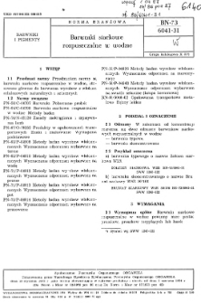 Barwniki siarkowe rozpuszczalne w wodzie BN-73/6041-31