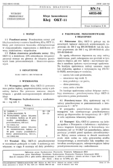 Kleje kauczukowe - Klej OKT-11 BN-74/6033-08