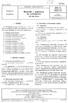 Barwniki i pigmenty do polistyrenu - Metody badań BN-75/6041-11
