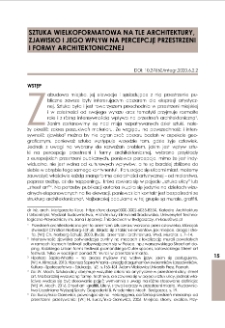 Sztuka wielkoformatowa na tle architektury, zjawisko i jego wpływ na percepcję przestrzeni i formy architektonicznej