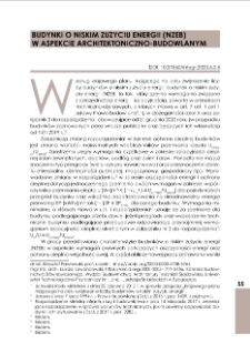 Budynki o niskim zużyciu energii (NZEB) w aspekcie architektoniczno-budowlanym