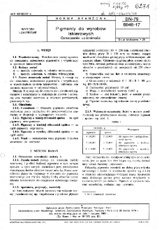 Pigmenty do wyrobów lakierowych - Oznaczanie ucieralności BN-79/6046-17