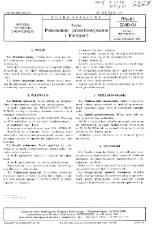 Sadza - Pakowanie, przechowywanie i transport BN-81/6048-04
