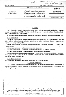 Materiały wybuchowe górnicze - Oznaczanie zdolności przenoszenia detonacji BN-64/6091-05