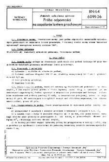 Materiały wybuchowe górnicze - Próba odporności na zapalanie lontem prochowym BN-64/6091-06