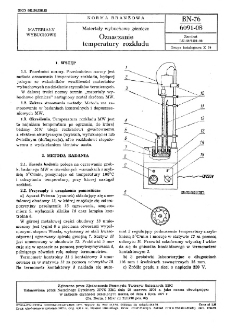 Materiały wybuchowe górnicze - Oznaczanie temperatury rozkładu BN-76/6091-08