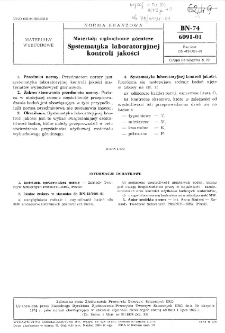 Materiały wybuchowe górnicze - Systematyka laboratoryjnej kontroli jakości BN-74/6091-01