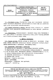 Środki pomocnicze dla włókiennictwa - Oznaczanie własności wodoszczelnych preparatów hydrofobowych na bazie emulsji parafinowych BN-75/6060-12