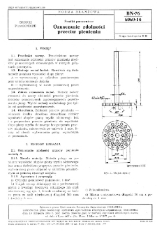 Środki pomocnicze - Oznaczanie zdolności przeciw pienieniu BN-76/6060-14