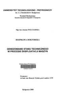 Genezowanie stanu technicznego w procesie eksploatacji maszyn