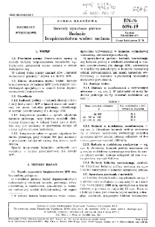 Materiały wybuchowe górnicze - Badanie bezpieczeństwa wobec metanu BN-76/6091-19