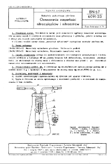 Materiały wybuchowe górnicze - Oznaczanie zawartości nitrozwiązków i nitroestrów BN-67/6091-23