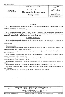 Materiały wybuchowe - Oznaczanie temperatury krzepnięcia BN-67/6091-26