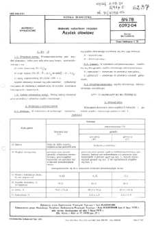 Materiały wybuchowe inicjujące - Azydek ołowiawy BN-78/6092-04