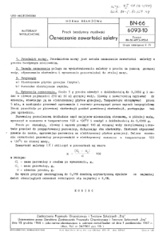 Proch bezdymny myśliwski - Oznaczanie zawartości saletry BN-66/6093-10