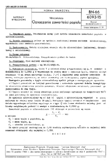 Nitrocelulozy - Oznaczanie zawartości popiołu BN-66/6093-15