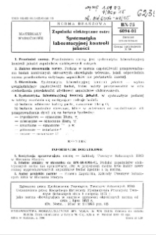 Zapalniki elektryczne ostre - Systematyka laboratoryjnej kontroli jakości BN-75/6094-01