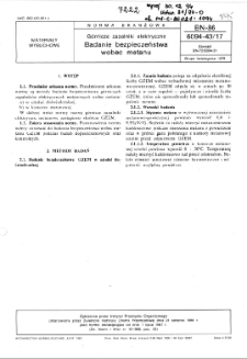 Górnicze zapalniki elektryczne - Badanie bezpieczeństwa wobec metanu BN-86/6094-43/17