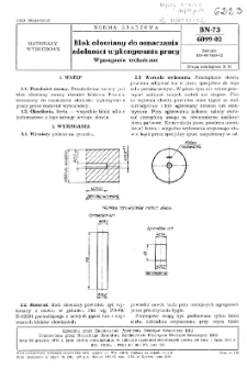 Blok ołowiany do oznaczania zdolności wykonywania pracy - Wymagania techniczne BN-73/6099-02