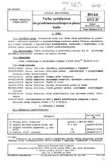 Farba syntetyczna do gruntowania schnąca w piecu biała BN-66/6113-31