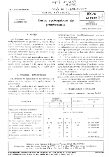 Farby epoksydowe do gruntowania BN-78/6113-32