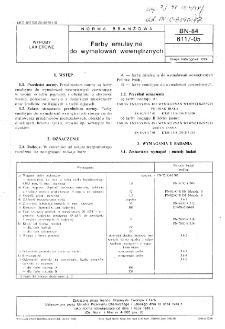 Farby emulsyjne do wymalowań wewnętrznych BN-84/6117-05