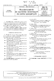 Rozcieńczalniki do wyrobów lakierowych do celów specjalnych BN-78/6118-22