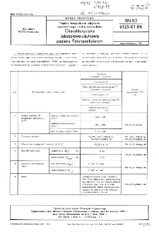 Papiery fotograficzne zdjęciowe powszechnego użytku czarno-białe - Charakterystyka jakościowo-użytkowa papieru Fotonpankobrom BN-82/6125-01.06