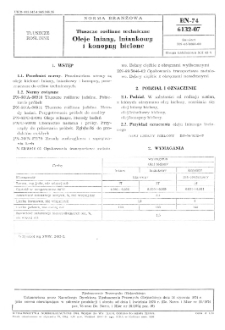 Tłuszcze roślinne techniczne - Oleje lniany, lniankowy i konopny bielone BN-74/6132-07