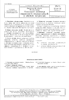 Szampony do włosów - Metody badań - Oznaczanie substancji organicznych rozpuszczalnych w alkoholu metylowym BN-76/6140-08 Arkusz 15