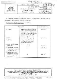 Syntetyczne środki piorące - Płynne środki - Wymagania i badania BN-75/6142-01 Arkusz 01