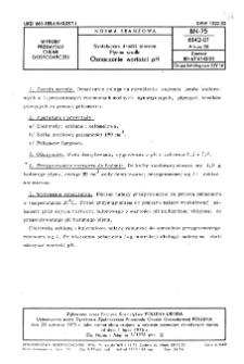 Syntetyczne środki piorące - Płynne środki - Oznaczanie wartości pH BN-75/6142-01 Arkusz 06