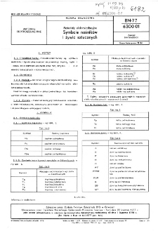 Materiały elektroizolacyjne - Symbole nośników i żywic sztucznych BN-77/6300-01