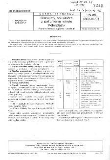 Granulaty obuwnicze z polichlorku winylu - Polwiplasty - Postanowienia ogólne i podział BN-88/6352-06/01