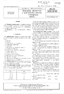 Granulaty obuwnicze z poli(chlorku winylu) - Polwiplasty - Badania BN-90/6352-06/03