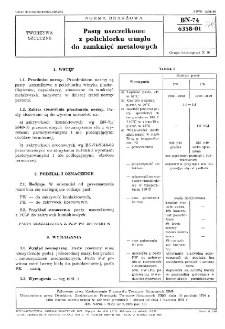 Pasty uszczelkowe z polichlorku winylu do zamknięć metalowych BN-74/6358-01