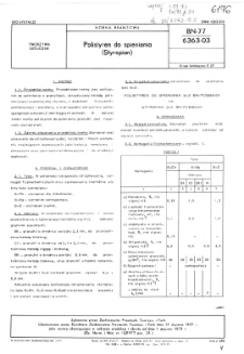 Polistyren do spieniania - (Styropian) BN-77/6363-03