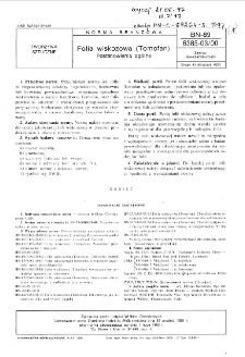 Folia wiskozowa (Tomofan) - Postanowienia ogólne BN-89/6385-03/00