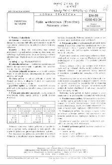 Folia wiskozowa (Tomofan) - Pobieranie próbek BN-89/6385-03/04