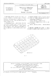 Opakowania jednostkowe z tworzyw sztucznych - Tacki - Podział i określenia BN-74/6410-13