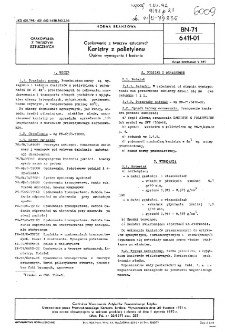 Opakowania z tworzyw sztucznych - Kanistry z polietylenu - Ogólne wymagania i badania BN-71/6411-01
