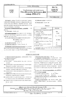 Niewulkanizowane płyty antykorozyjne - Charakterystyka techniczna płyty rodzaju EWA-573 BN-76/6616-15 Arkusz 18