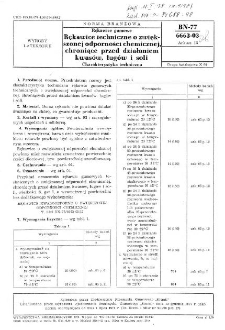 Rękawice gumowe - Rękawice techniczne o zwiększonej odporności chemicznej, chroniące przed działaniem kwasów, ługów i soli - Charakterystyka techniczna BN-77/6663-03 Arkusz 13