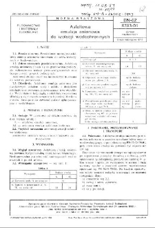 Asfaltowa emulsja anionowa do izolacji wodochronnych BN-82/6753-01