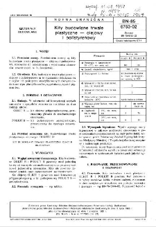 Kity budowlane trwale plastyczne - olejowy i polistyrenowy BN-85/6753-02