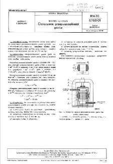 Materiały ogniotrwałe - Oznaczanie przepuszczalności gazów BN-70/6760-01