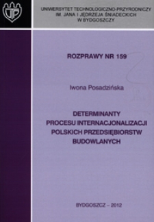 Determinanty procesu internacjonalizacji polskich przedsiębiorstw budowlanych