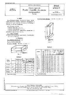 Materiały ogniotrwałe - Prostki i kształtki dla pieców martenowskich - Wymiary BN-65/6763-17