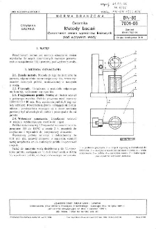 Ceramika - Metody badań - Oznaczanie zmian wymiarów liniowych pod wpływem wody BN-85/7001-06